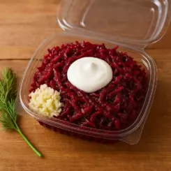 Салат свекольный с чесноком и майнезом