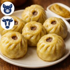 Буузы говядина со свининой (фарш) горячие