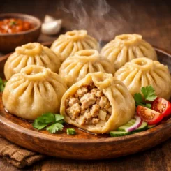 горячие буузы из курицы