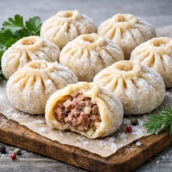 Замороженные буузы с рублёным мясом