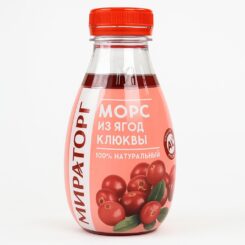 Морс клюквенный «Мираторг», 370 мл (100 % натуральный, витамины A и C)